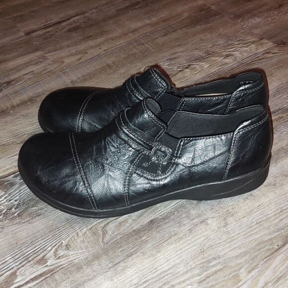 Clarks  Women's Cheyn Madi Leather Ortholite Slip On Loafer Black Size 11 NWOT - Picture 3 of 8